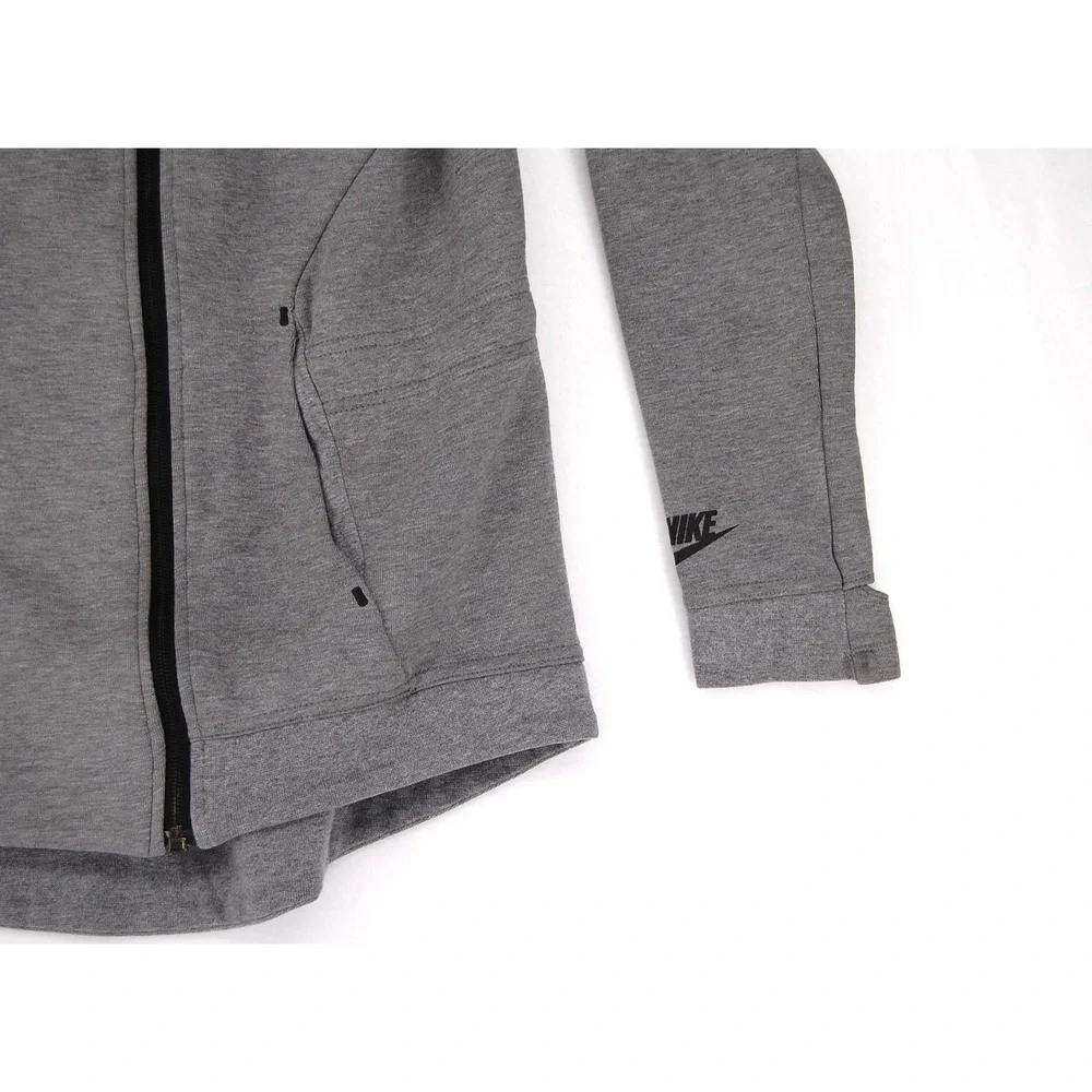 Nike Tech Fleece Jacket Womens Medium Gray Asymmetrical Zip Hoodie Cape Athletic